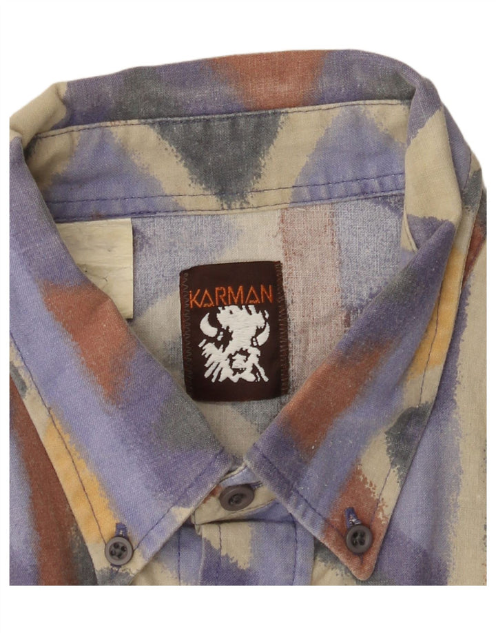 Vintage Mens Shirt Large Multicoloured Chevron