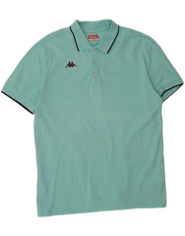 Kappa Mens Polo Shirt XL Turquoise Cotton