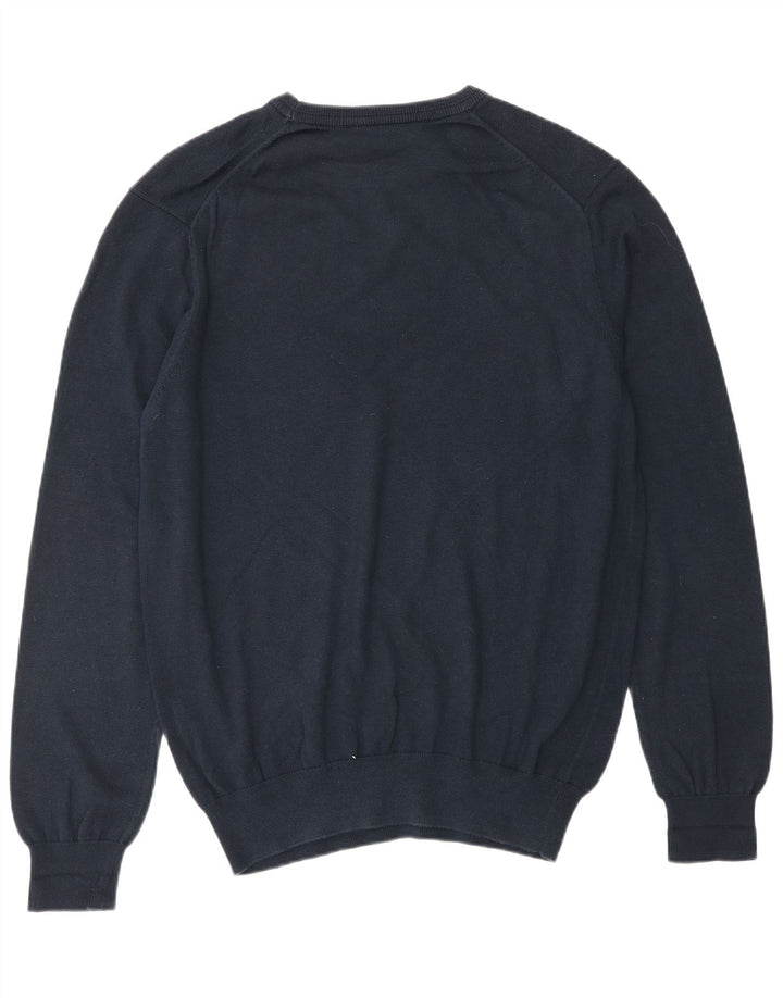 CREW CLOTHING Mens Crew Neck Jumper Sweater Medium Navy Blue Cotton