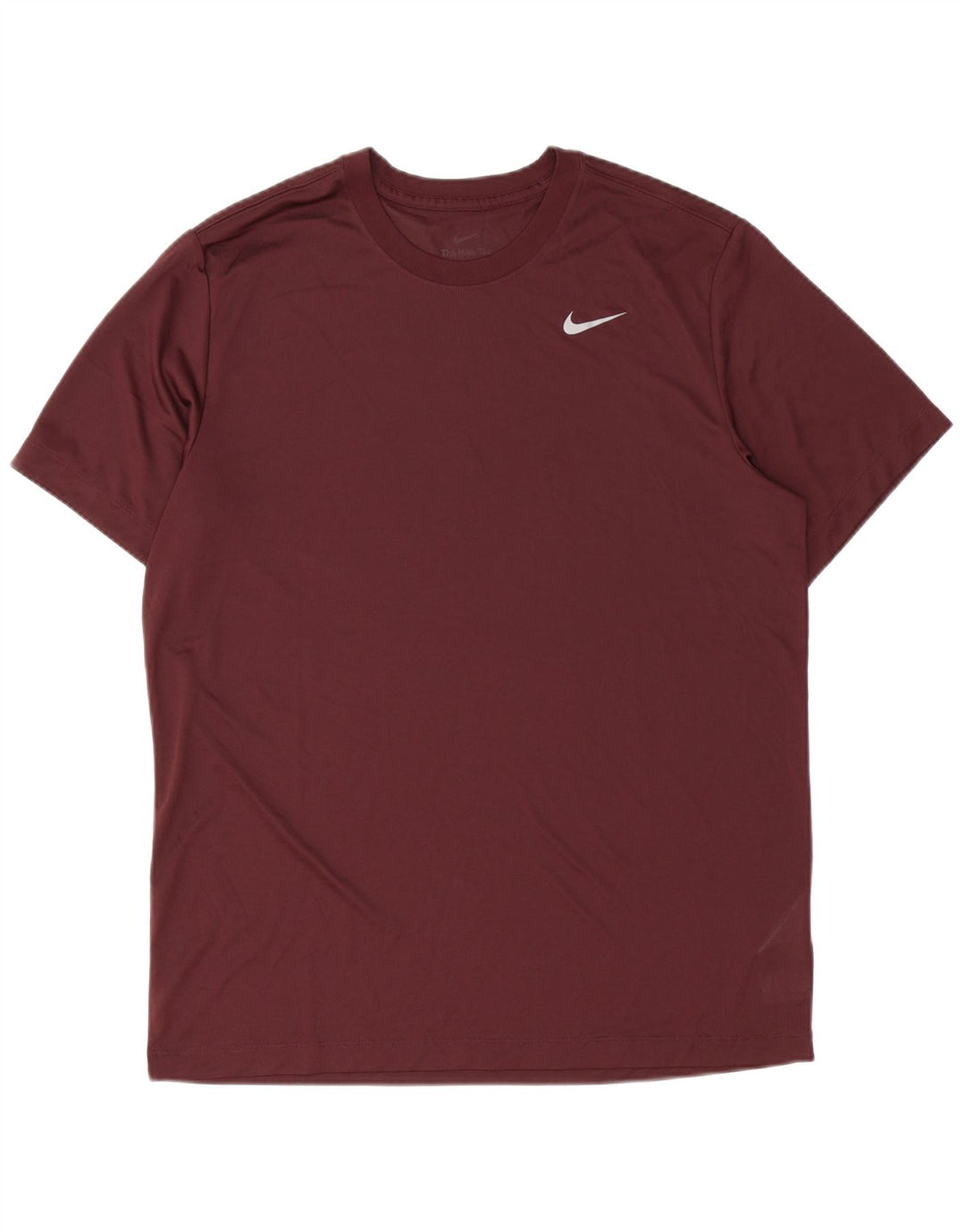 Nike Mens Dri Fit T-Shirt Top Large Burgundy Polyester
