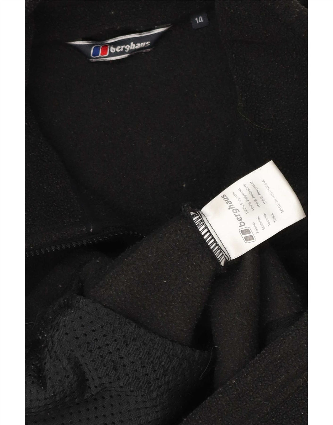 Berghaus Womens Liner Fleece Jacket UK 14 Large Black Polyester