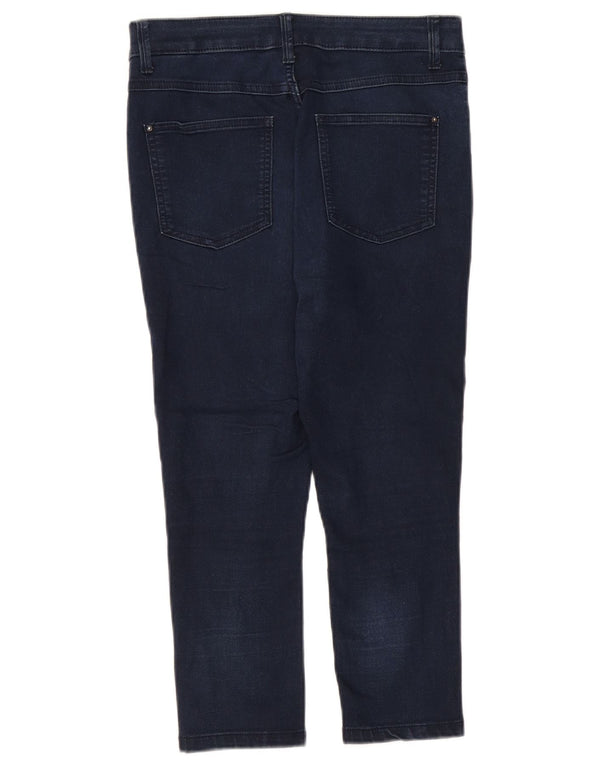 Marks & Spencer Womens Capri Jeans UK 10 Small W27 L21 Navy Blue Cotton