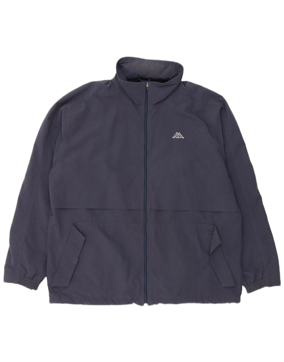 KAPPA Mens Hooded Rain Jacket UK 42 XL Navy Blue Polyamide