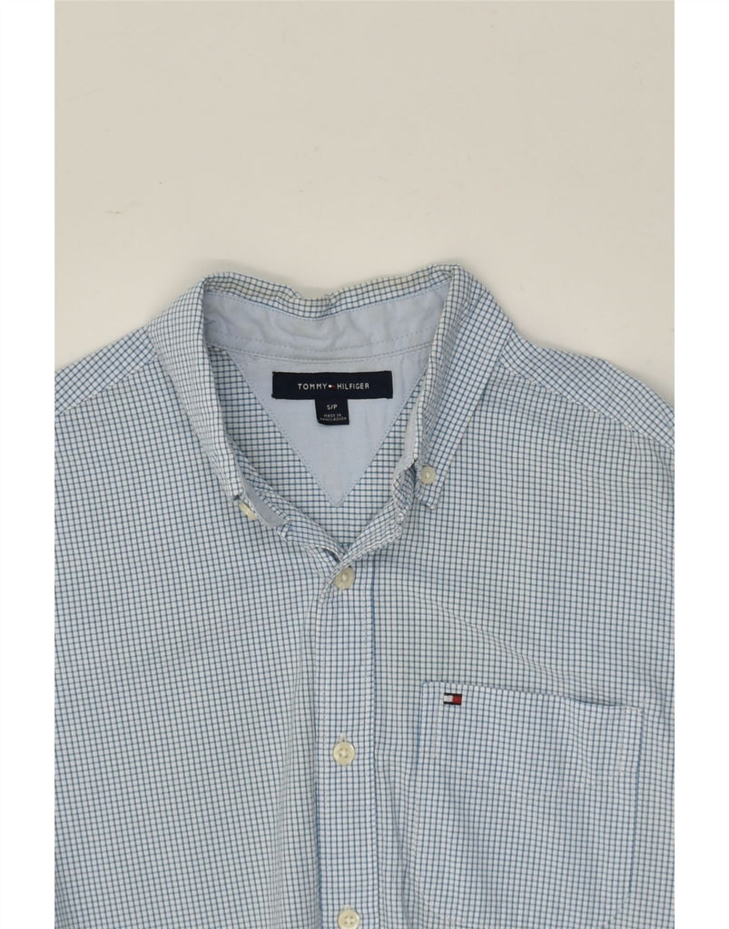 TOMMY HILFIGER Mens Shirt Small Blue Check Cotton | Vintage Tommy Hilfiger | Thrift | Second-Hand Tommy Hilfiger | Used Clothing | Messina Hembry 