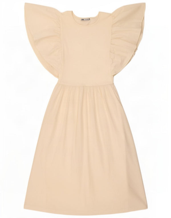 Zara Womens T-Shirt Dress UK 12 Medium White Polyester