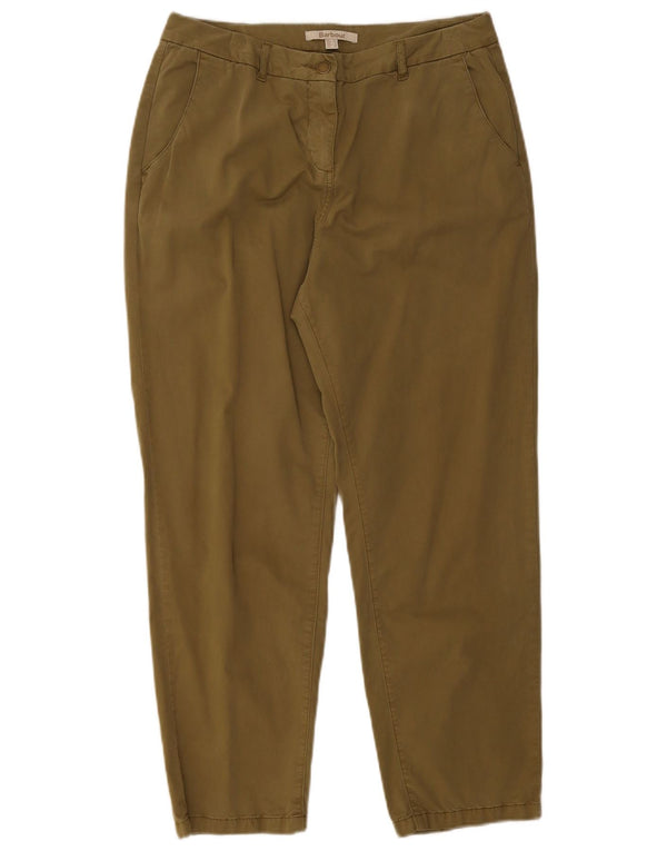 Barbour Womens Tapered Chino Trousers UK 12 Medium W30 L26 Khaki Cotton