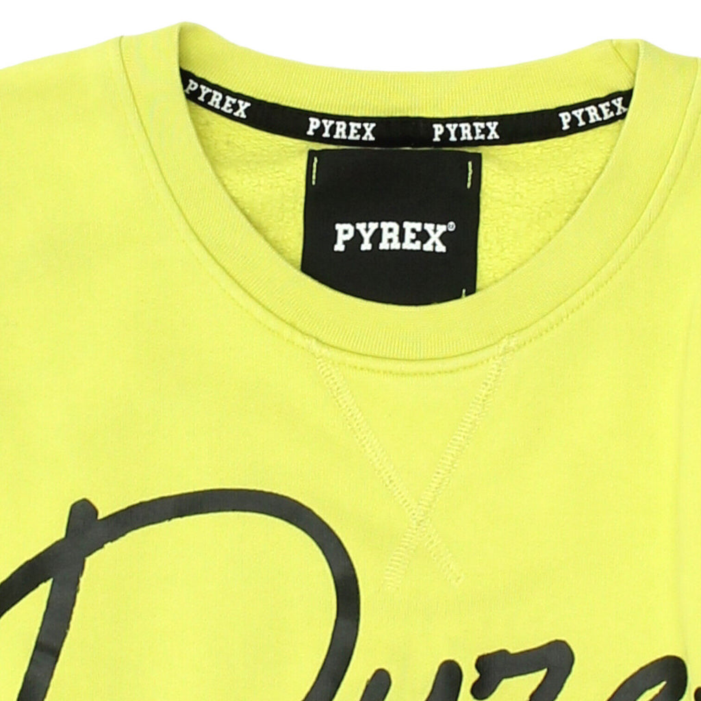 Pyrex Mens Yellow Cotton Crew Neck Sweatshirt | Vintage Designer Sweater VTG | Vintage Messina Hembry | Thrift | Second-Hand Messina Hembry | Used Clothing | Messina Hembry 