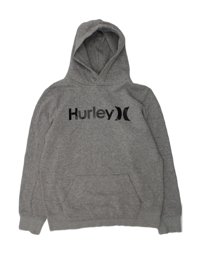 HURLEY Boys Graphic Hoodie Jumper 15-16 Years XL Grey Cotton | Vintage Hurley | Thrift | Second-Hand Hurley | Used Clothing | Messina Hembry 