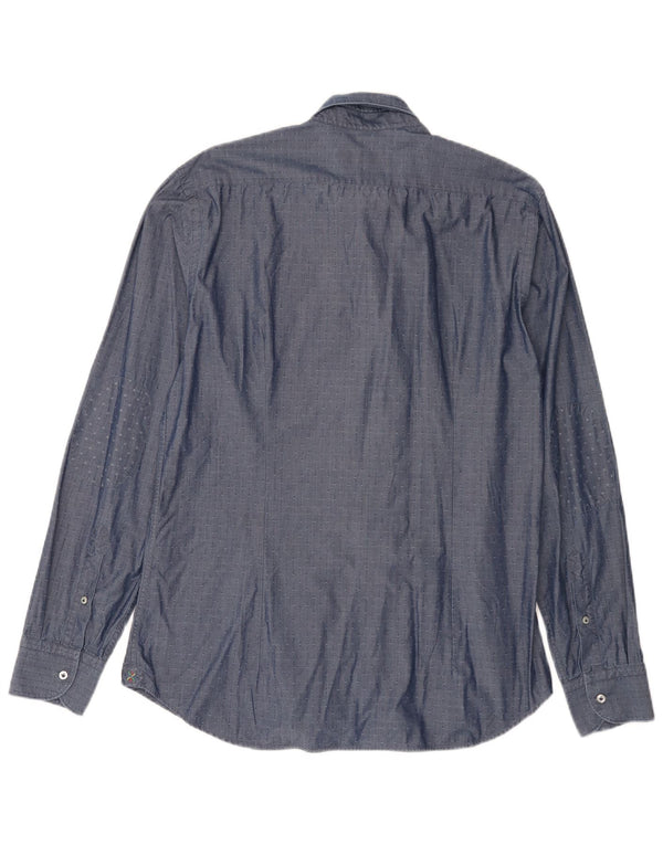 Manuel Ritz Mens Shirt Size 42 16 1/2 Large Blue Cotton
