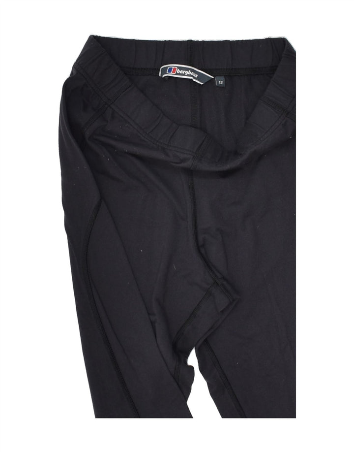 VINTAGE Womens Leggings UK 12 Medium Black Nylon | Vintage Vintage | Thrift | Second-Hand Vintage | Used Clothing | Messina Hembry 