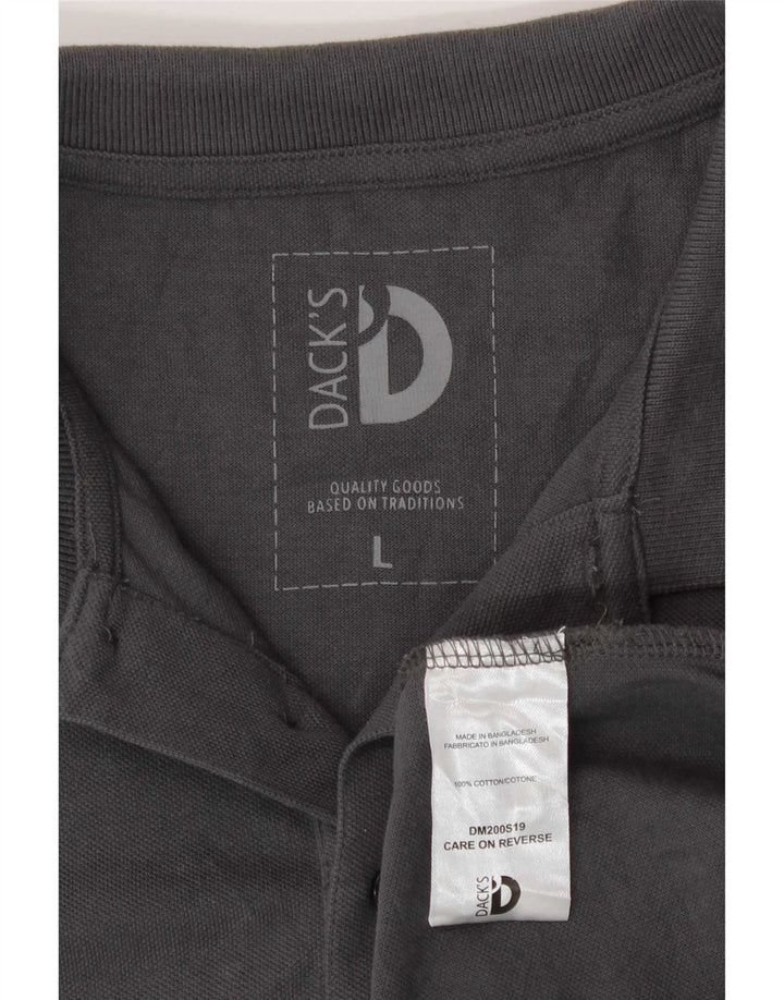 Dack's Mens Polo Shirt Large Grey Cotton