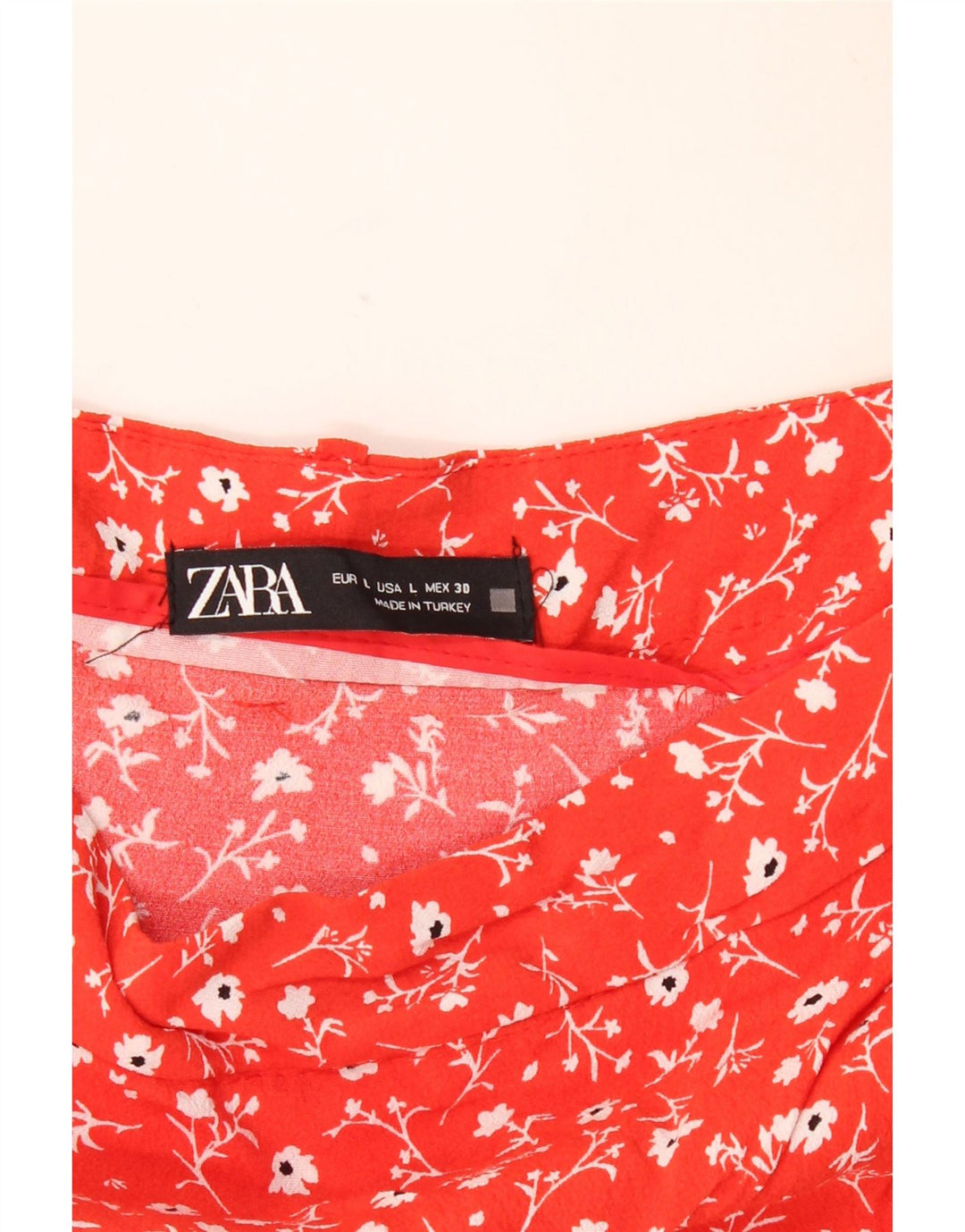 ZARA Womens Skort UK 14 Large  Red Floral