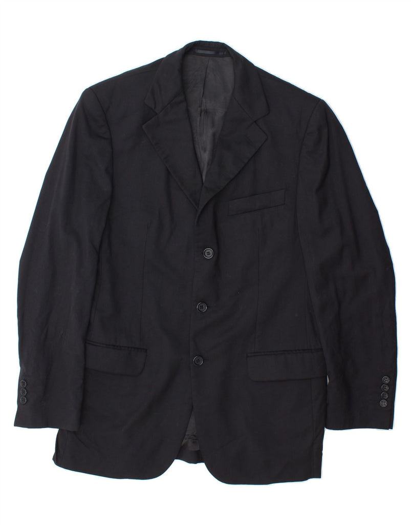 MASSIMO DUTTI Mens 3 Button Blazer Jacket UK 38 Medium Navy Blue Wool Vintage Massimo Dutti and Second-Hand Massimo Dutti from Messina Hembry 