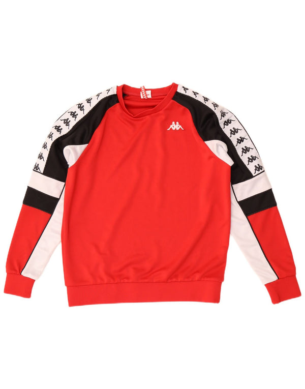 Kappa Mens Graphic Sweatshirt Jumper Medium Red Colourblock Polyester