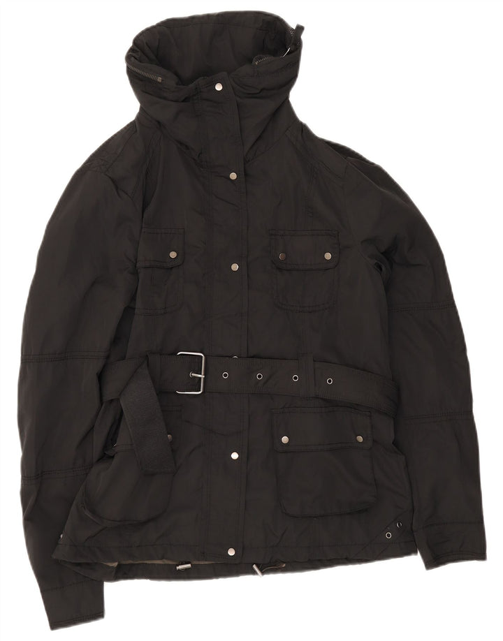 Vintage Womens Belted Utility Jacket UK 12 Medium Black