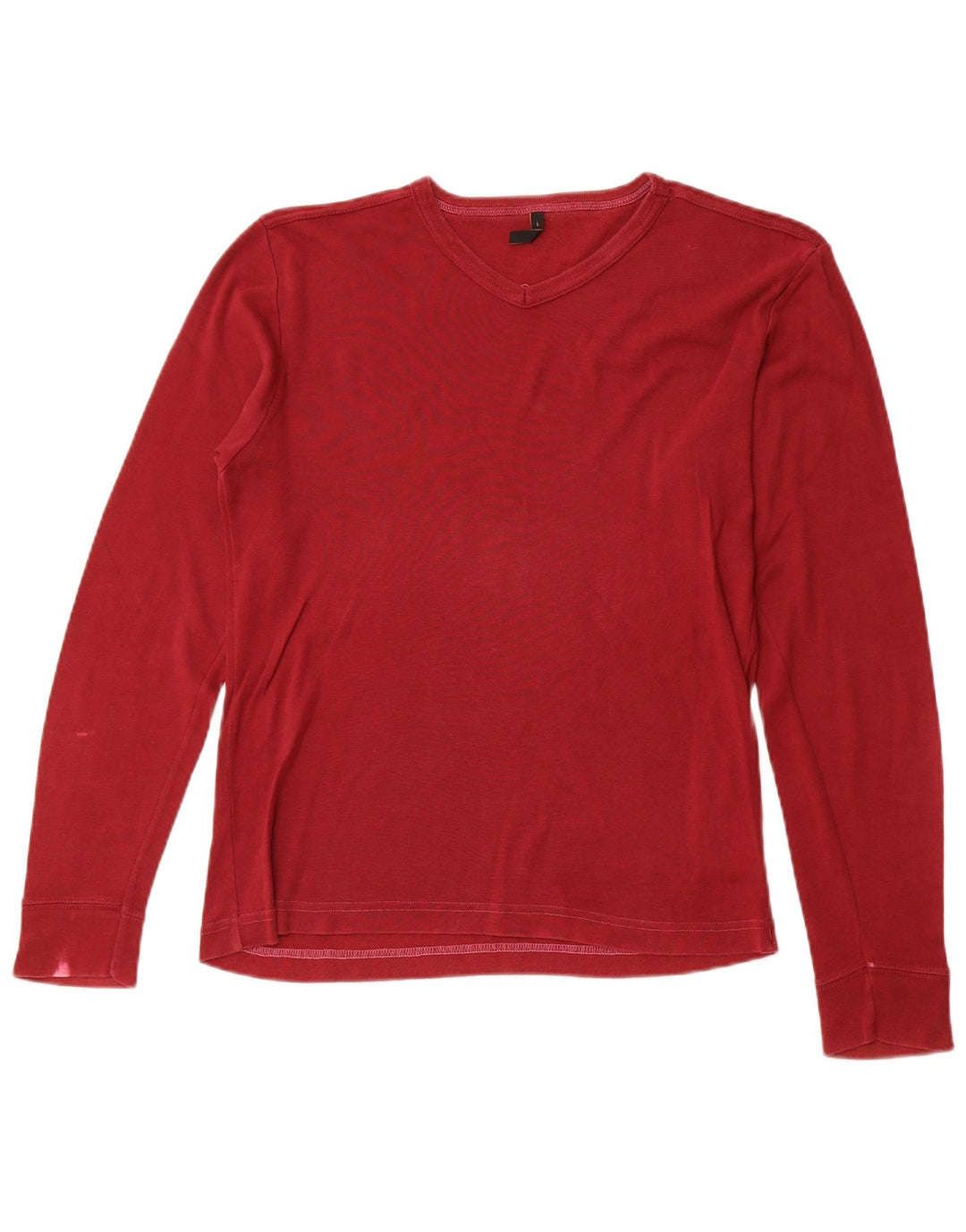 LEE Womens Top Long Sleeve UK 16 Large Red Cotton