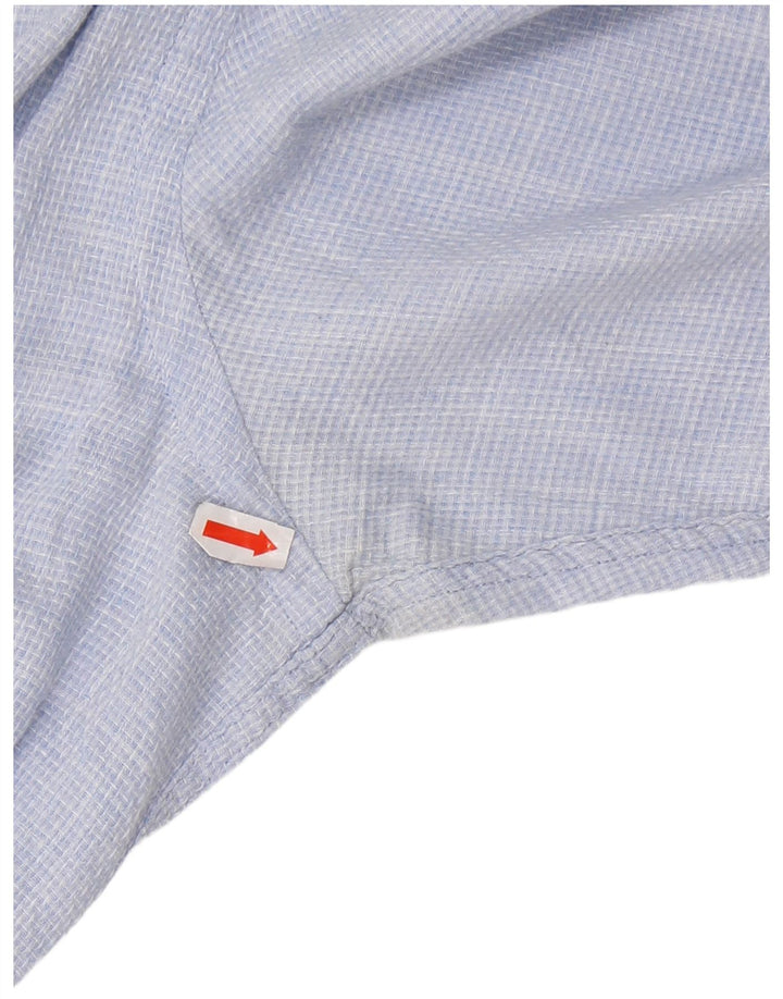 Massimo Dutti Mens Shirt Large Blue Cotton