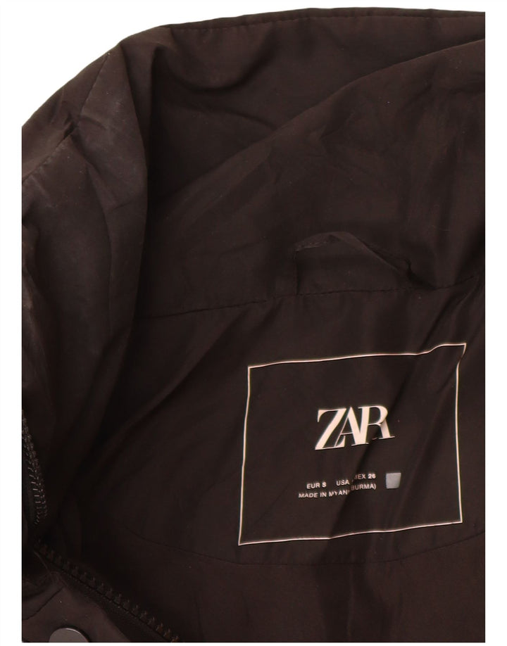 Zara Womens Oversized Padded Jacket UK 10 Small Black Polyester