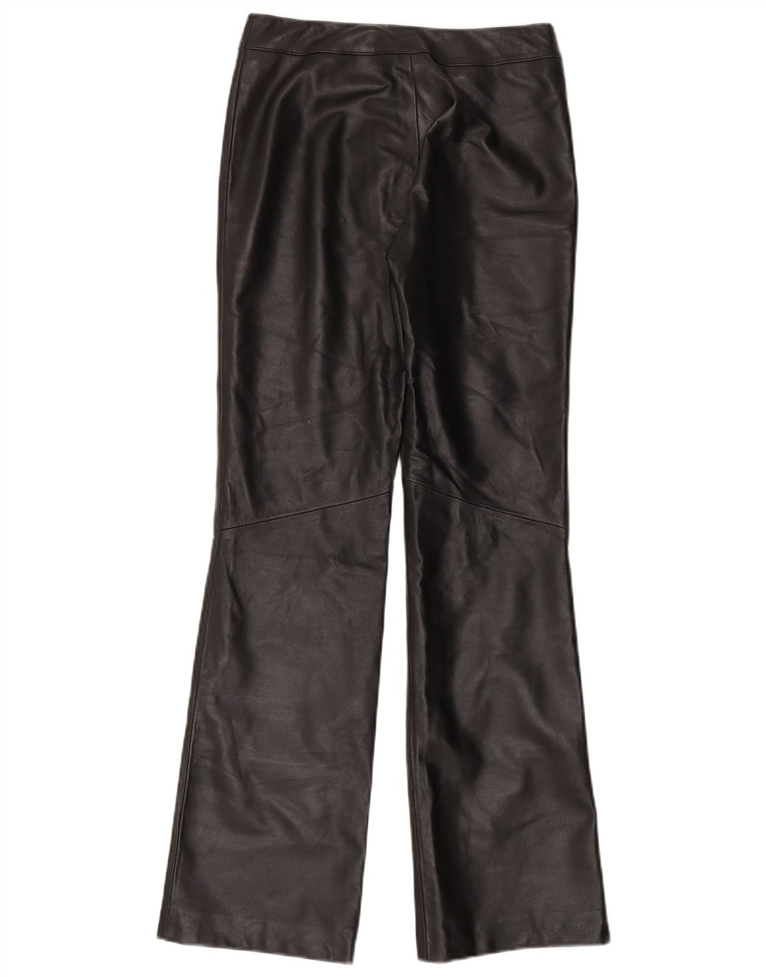 Cofi Womens Bootcut Leather Trousers UK 10 Small W28 L32 Black Leather