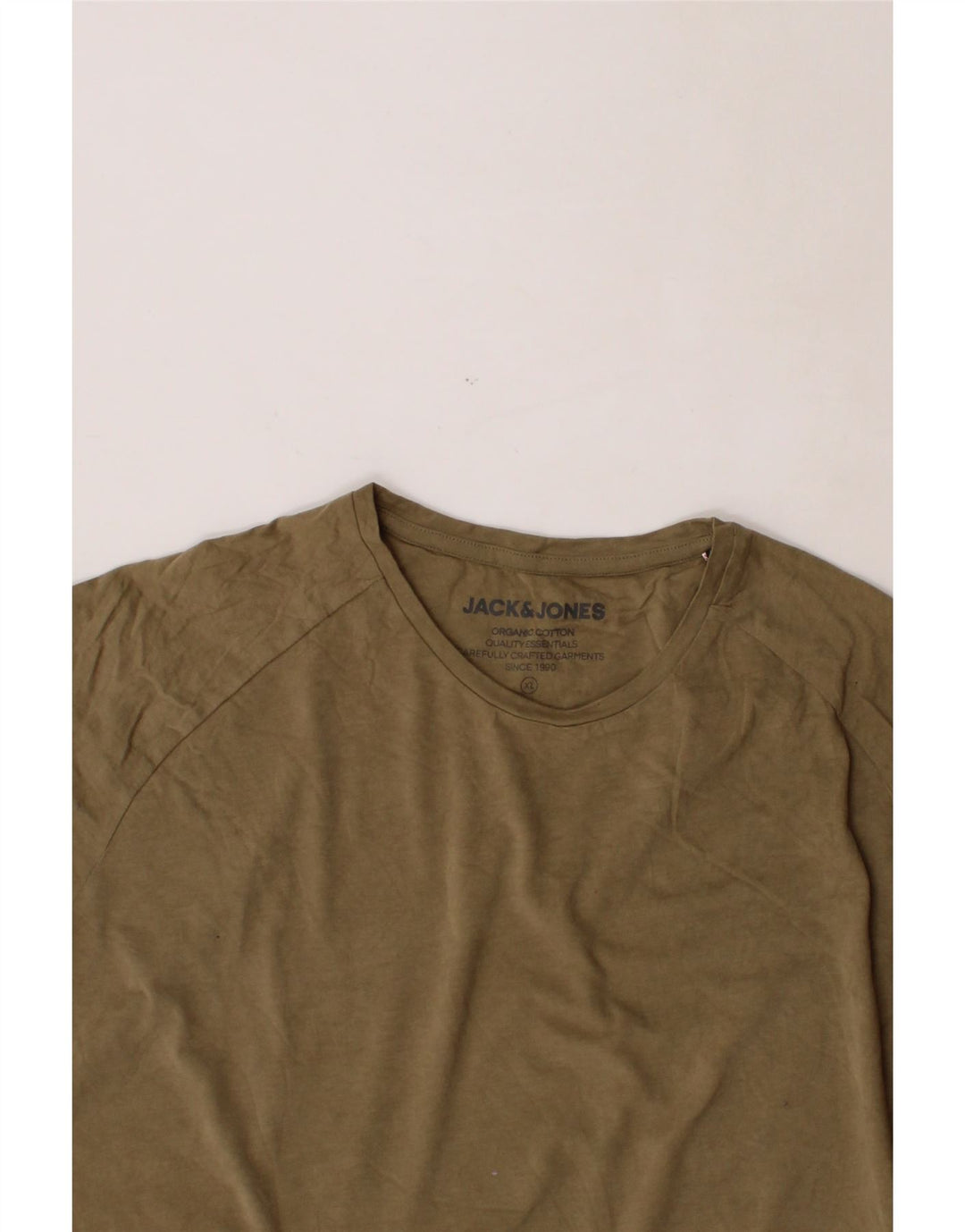 JACK & JONES Mens T-Shirt Top XL Khaki Vintage Jack & Jones and Second-Hand Jack & Jones from Messina Hembry 