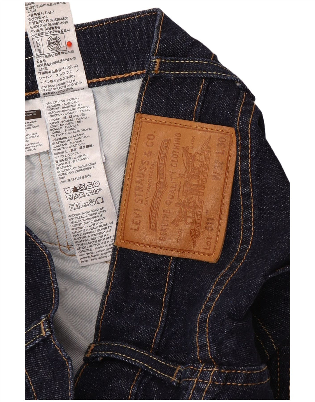 Levi's Mens 511 Slim Jeans W32 L30 Navy Blue Cotton
