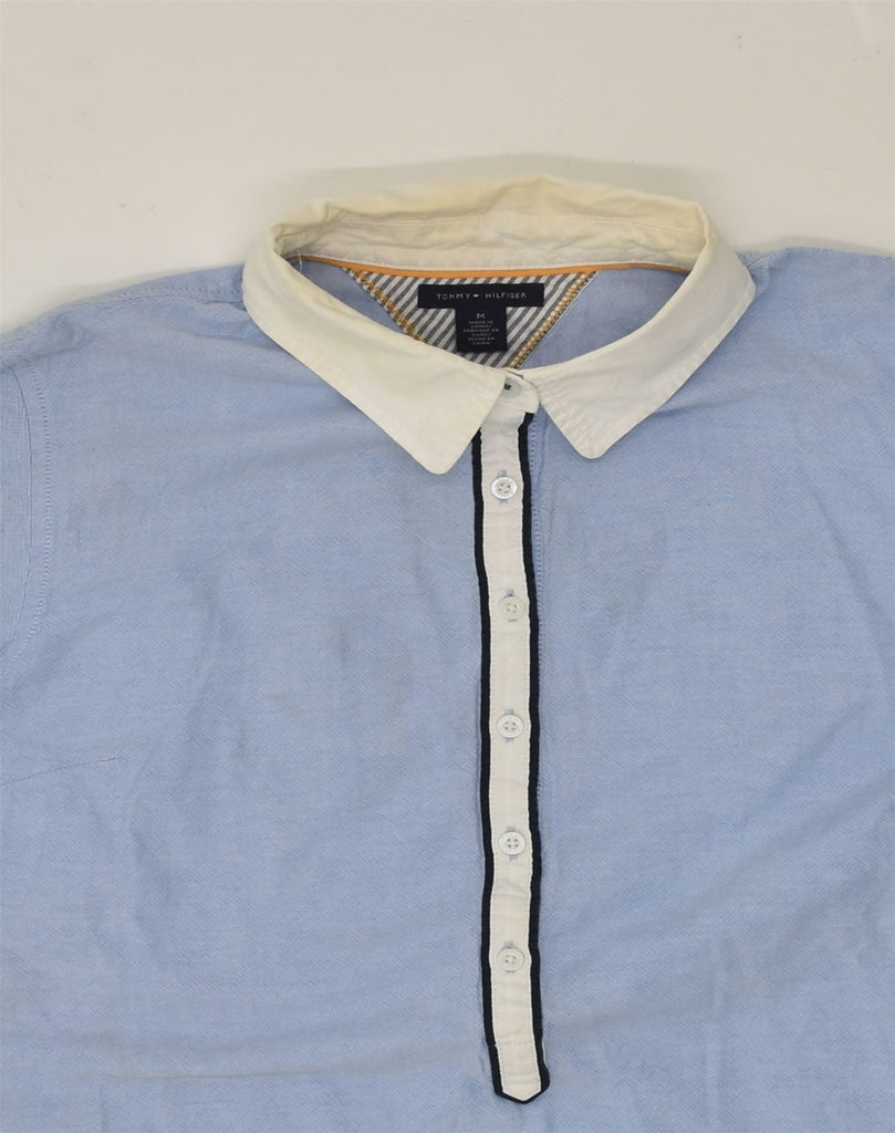 TOMMY HILFIGER Mens Pullover Shirt Medium Blue Cotton | Vintage Tommy Hilfiger | Thrift | Second-Hand Tommy Hilfiger | Used Clothing | Messina Hembry 