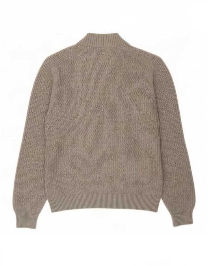 Massimo Dutti Mens V-Neck Jumper Sweater Large Grey Cotton