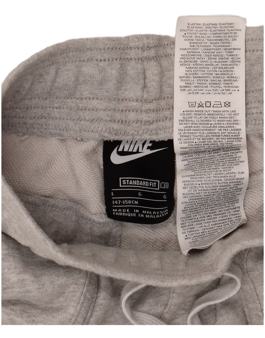 NIKE Boys Air Standard Fit Sport Shorts 12-13 Years Large Grey Cotton