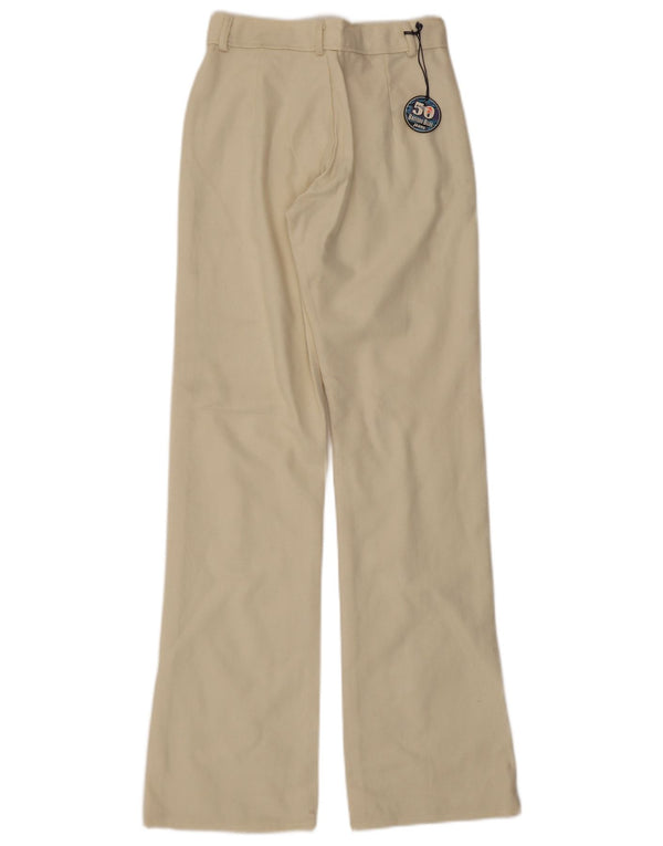 Vintage Womens Straight Casual Trousers IT 40 Small W26 L33 Off White