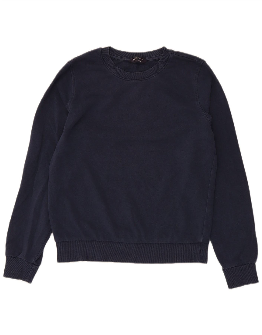 Marks & Spencer Womens Sweatshirt Jumper UK 8 Small Navy Blue Cotton