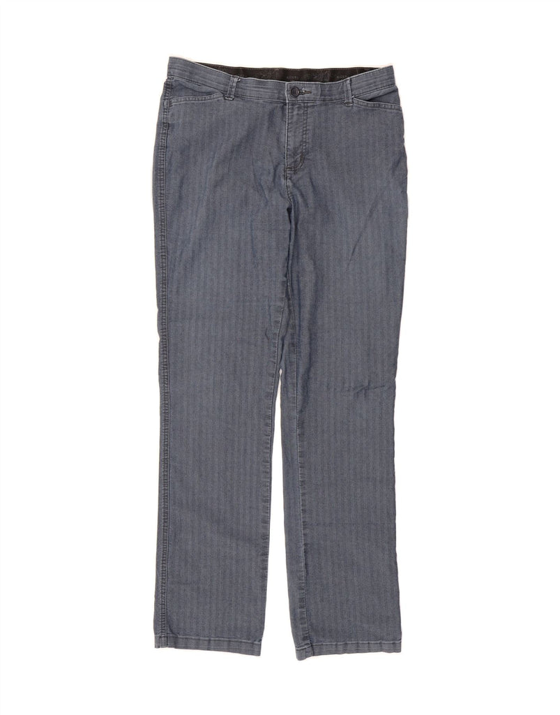 LEE Womens Riders Casual Trousers US 12 Large W34 L34 Blue Striped Vintage Lee and Second-Hand Lee from Messina Hembry 