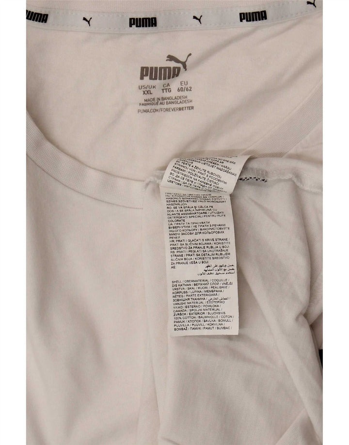 Puma Mens T-Shirt Top 2XL White Cotton