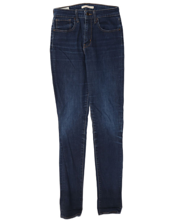 Levi's Womens 721 High Rise Skinny Jeans W27 L32 Navy Blue Cotton