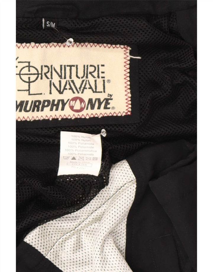 Murphy & Nye Mens Graphic Hooded Rain Jacket UK 36 Small Black Colourblock