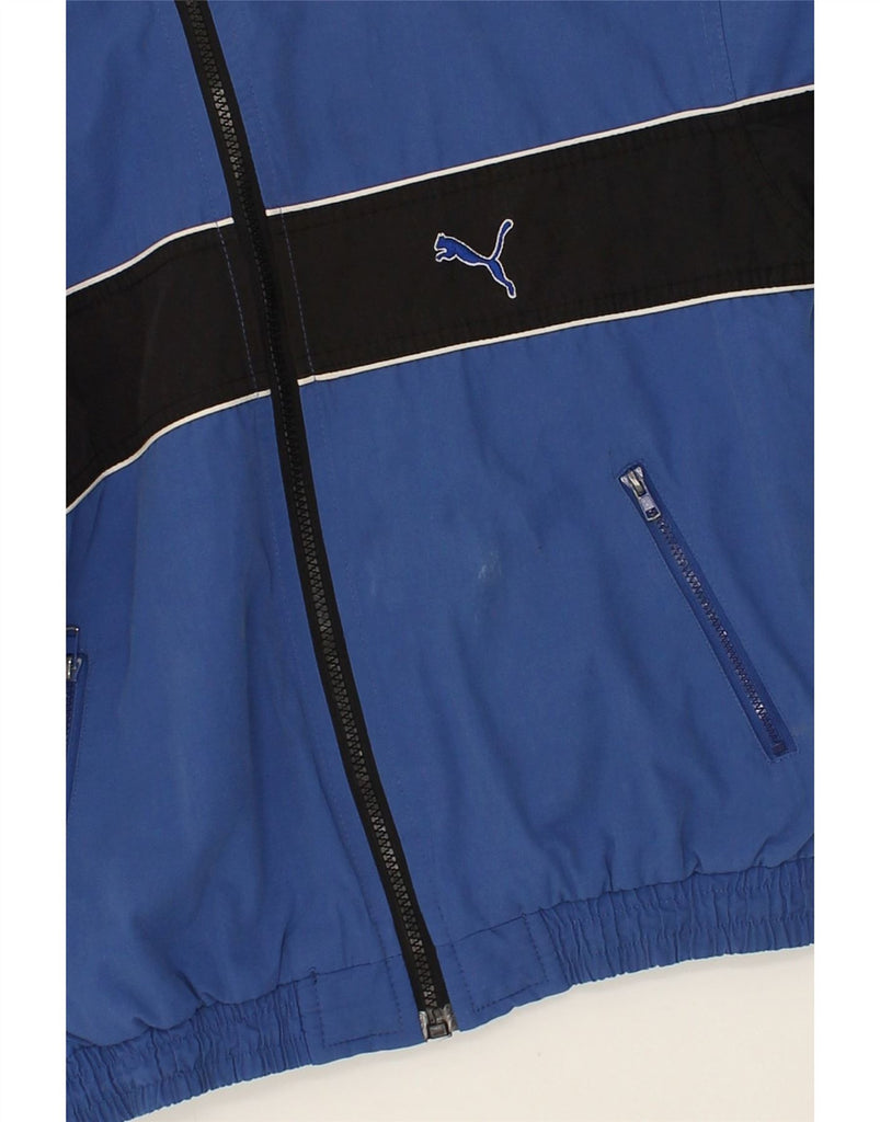 PUMA Boys Tracksuit Top Jacket 13-14 Years Blue Colourblock | Vintage Puma | Thrift | Second-Hand Puma | Used Clothing | Messina Hembry 