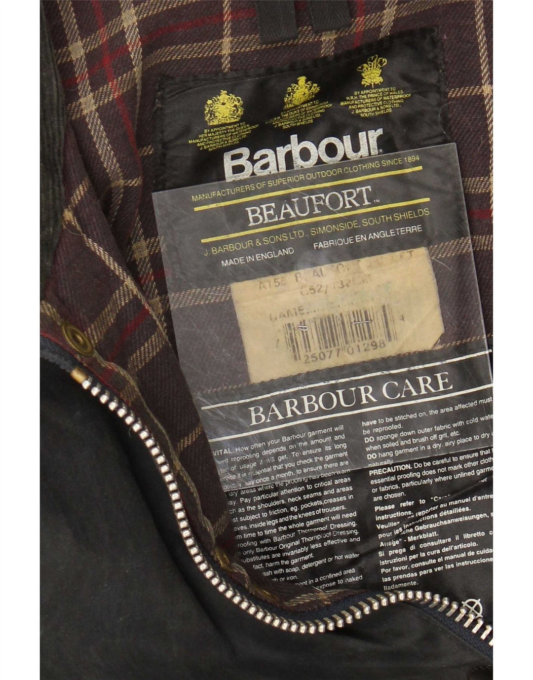 Barbour Mens Waxed Cotton Jacket IT 52 XL Navy Blue