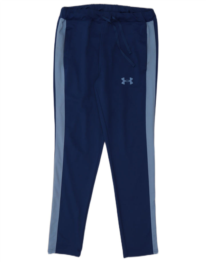UNDER ARMOUR Mens Tracksuit Trousers Medium  Navy Blue Colourblock