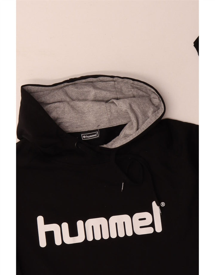 HUMMEL Mens Graphic Hoodie Jumper XL Black Cotton