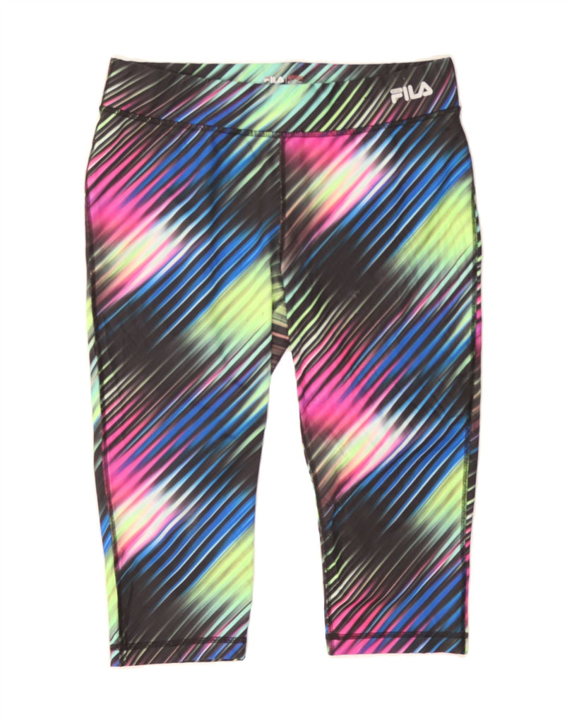 FILA Womens Capri Leggings UK 14 Medium Multicoloured Striped Polyester Vintage Fila and Second-Hand Fila from Messina Hembry 