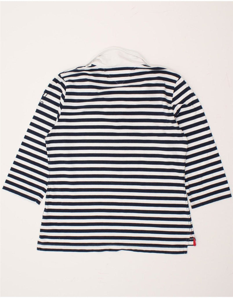 TOMMY HILFIGER Womens 3/4 Sleeve Polo Shirt UK 20 2XL Navy Blue Striped Vintage Tommy Hilfiger and Second-Hand Tommy Hilfiger from Messina Hembry 