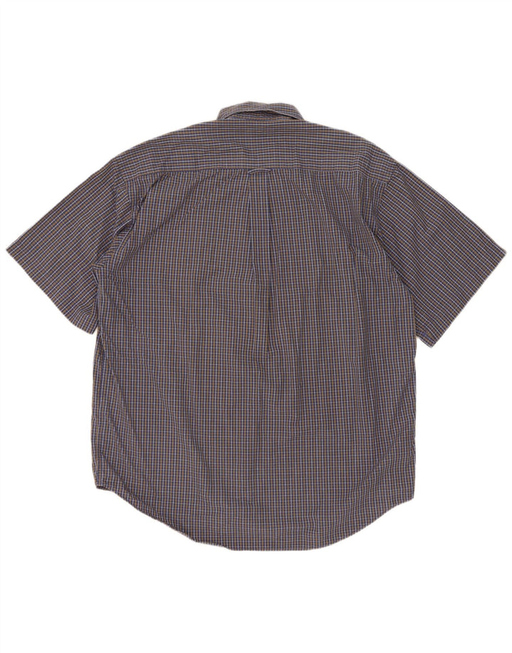 Springfield Mens Short Sleeve Shirt Large Blue Check Cotton
