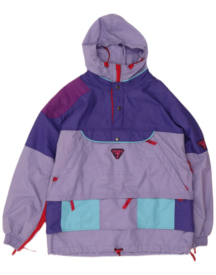 Degre 7 Mens Pullover Hooded Ski Jacket UK 38 Medium Purple Colourblock