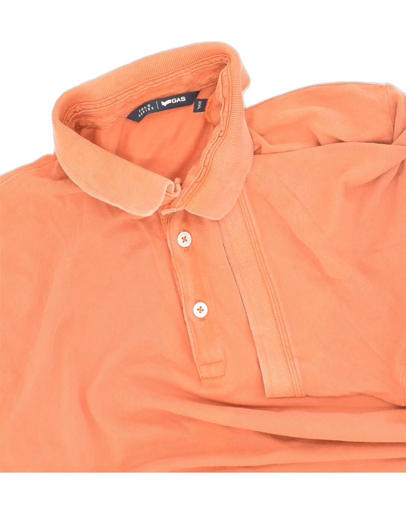 GAS Mens Slim Fit Polo Shirt 2XL Orange Cotton | Vintage Gas | Thrift | Second-Hand Gas | Used Clothing | Messina Hembry 