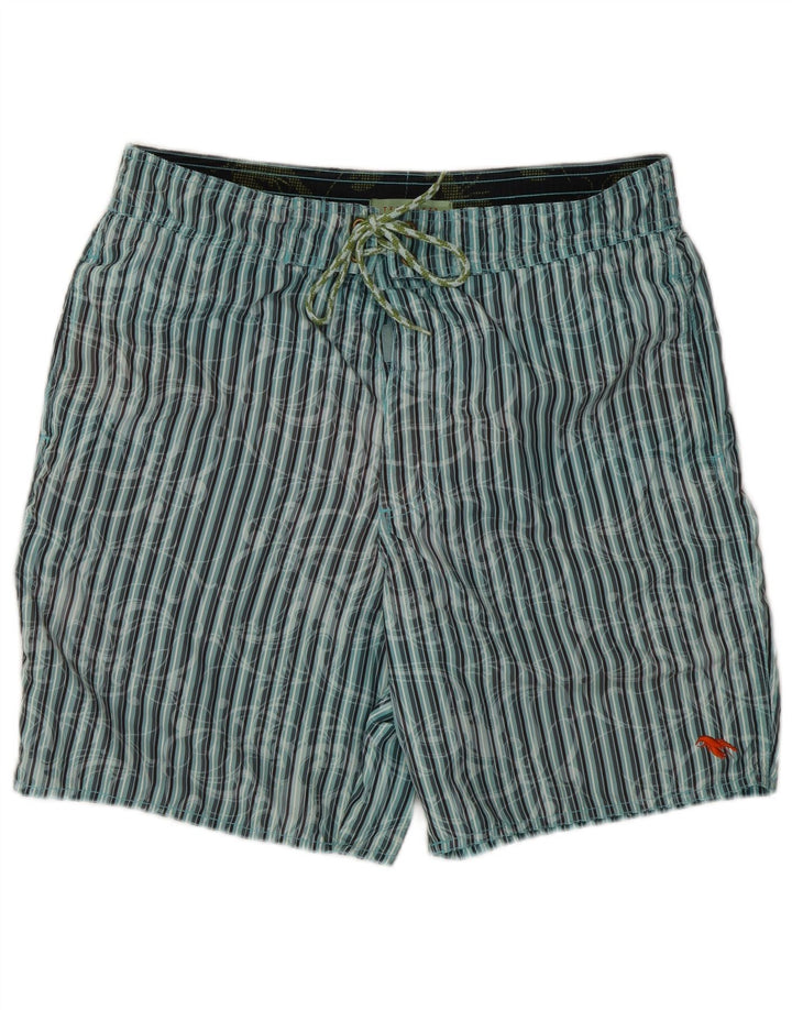 Ted Baker Mens Swimming Shorts Size 2 Small Blue Pinstripe Polyester
