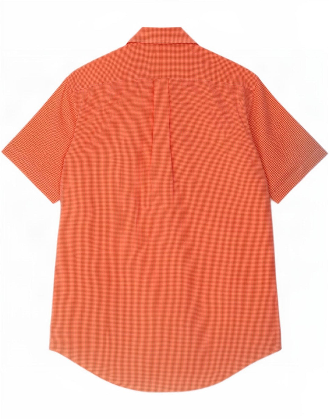 Ralph Lauren Mens Short Sleeve Custom Fit Shirt Medium Orange Gingham