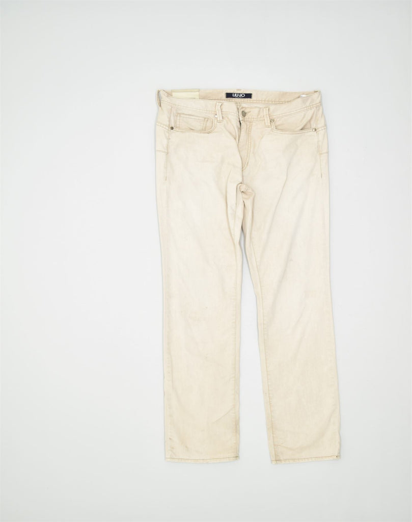 LIU JO Womens Straight Jeans W33 L33 Off White Cotton | Vintage | Thrift | Second-Hand | Used Clothing | Messina Hembry 