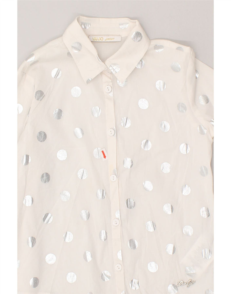 LIU JO Girls Shirt 7-8 Years White Polka Dot Cotton | Vintage Liu Jo | Thrift | Second-Hand Liu Jo | Used Clothing | Messina Hembry 