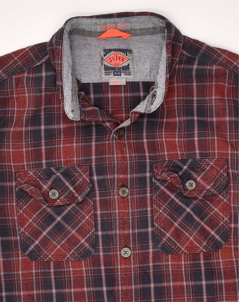 SUPERDRY Mens Shirt Small Red Check Cotton | Vintage Superdry | Thrift | Second-Hand Superdry | Used Clothing | Messina Hembry 