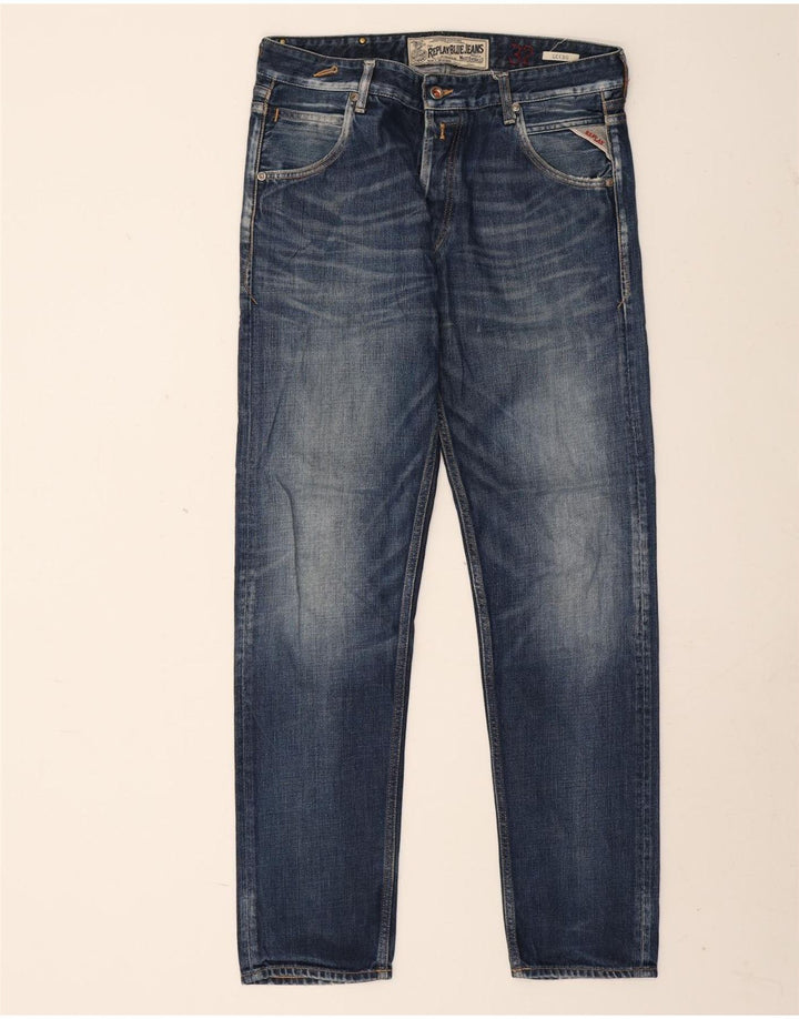 Replay Mens Straight Jeans W32 L31 Blue