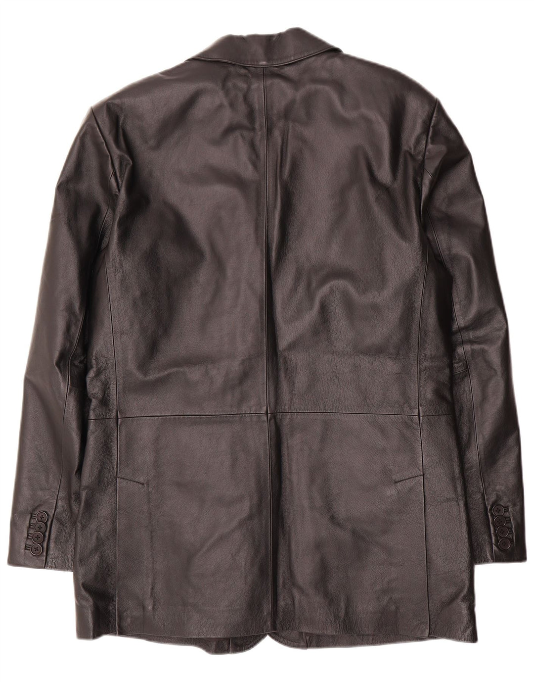 VINTAGE Mens 2 Button Leather Blazer Jacket UK 40 Large Black